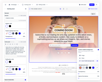 Coming soon page