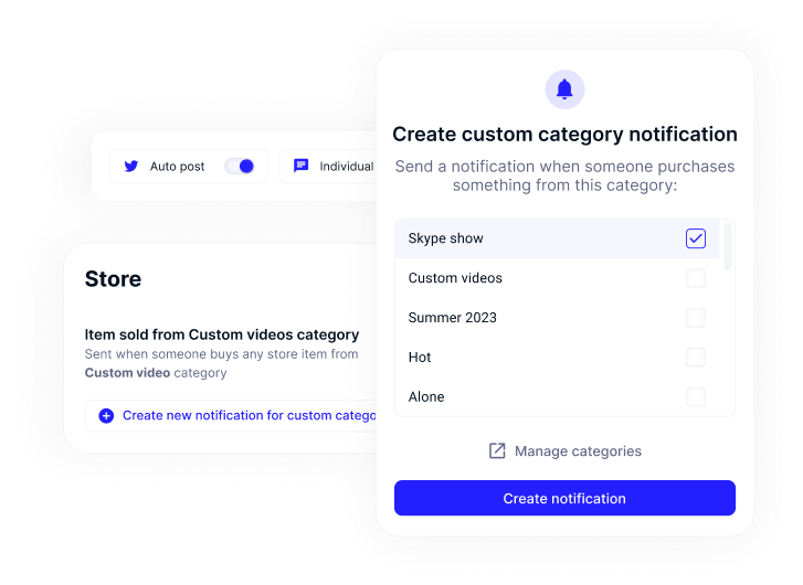 Custom outgoing notifications by store collection