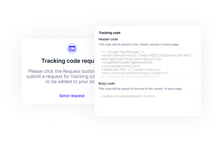 Custom tracking codes